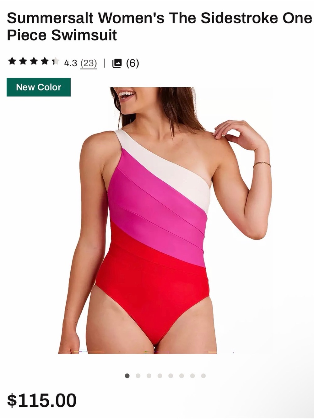 Summersalt Sidestroke One-Shoulder Swimsuit NWT 10